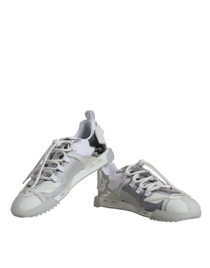 Dolce & Gabbana Weiß Silber Low Top NS1 Turnschuhe Schuhe