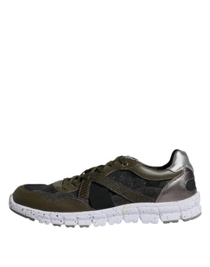 Dolce & Gabbana Mehrfarbige Canvas-Leder Low-Top Sneaker