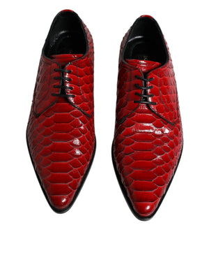 Dolce & Gabbana Rote strukturierte lackierte Derby Männer Formale Schuhe