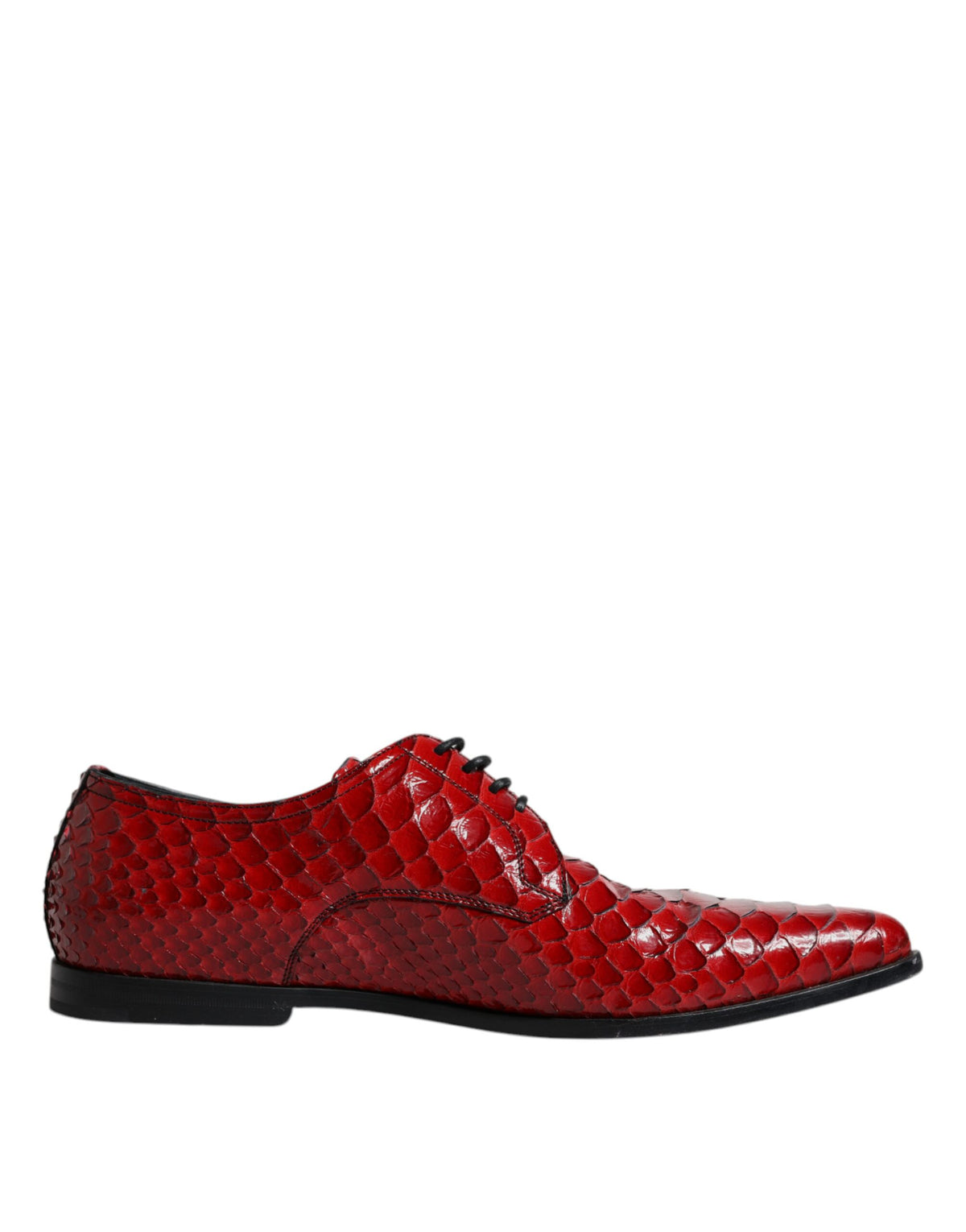 Dolce & Gabbana Rote strukturierte lackierte Derby Männer Formale Schuhe