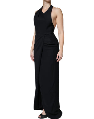 Emporio Armani Schwarzes ärmelloses Neckholder-Etui-Abendkleid