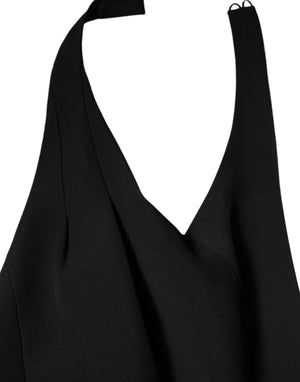 Emporio Armani Schwarzes ärmelloses Neckholder-Etui-Abendkleid