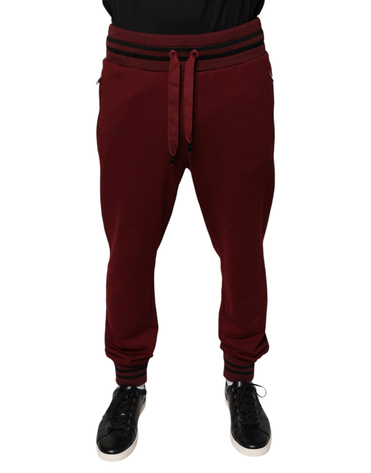 Dolce & Gabbana Dunkelrote Herren-Jogginghose aus Baumwolle