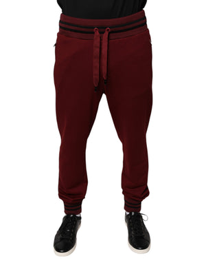 Dolce & Gabbana Dunkelrote Herren-Jogginghose aus Baumwolle