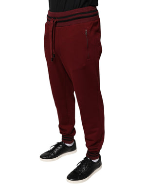 Dolce & Gabbana Dunkelrote Herren-Jogginghose aus Baumwolle