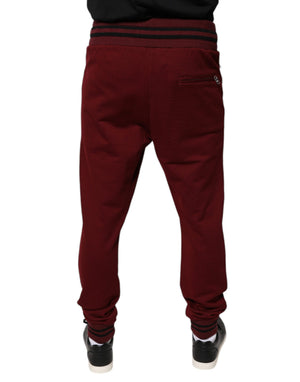 Dolce & Gabbana Dunkelrote Herren-Jogginghose aus Baumwolle