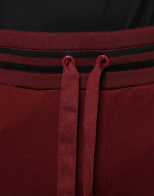 Dolce & Gabbana Dunkelrote Herren-Jogginghose aus Baumwolle
