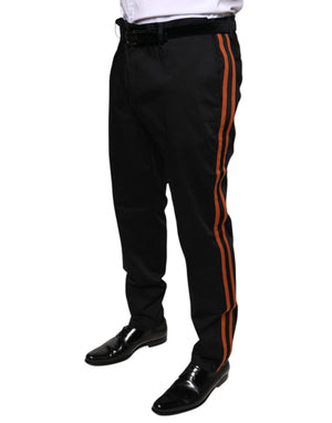Dolce & Gabbana Schwarze Baumwoll Stretch Skinny Herren Anzughose