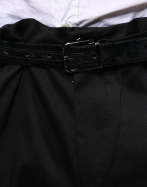 Dolce & Gabbana Schwarze Baumwoll Stretch Skinny Herren Anzughose
