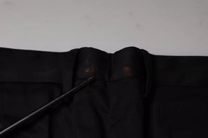 Dolce & Gabbana Schwarze Baumwoll Stretch Skinny Herren Anzughose