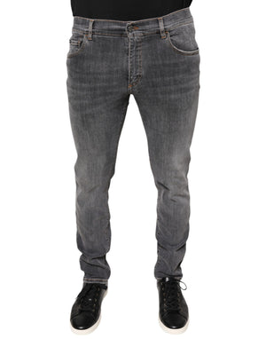 Dolce & Gabbana Dunkelgraue Baumwoll-Stretch-Skinny-Denim-Jeans