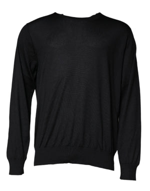 Dolce & Gabbana Schwarzer Kaschmir-Pullover mit Rundhalsausschnitt
