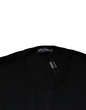 Dolce & Gabbana Schwarzer Kaschmir-Pullover mit Rundhalsausschnitt
