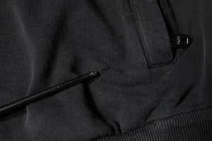Dolce & Gabbana Schwarzer Kapuzenpullover mit durchgehendem Reißverschluss und Logo-Plakette