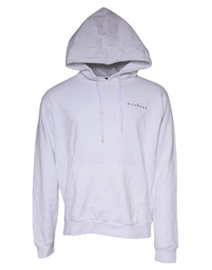 John Richmond Weißes Logo-Sweatshirt aus Baumwolle mit Kapuze Pullover