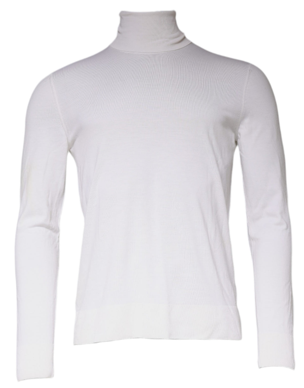 Dolce & Gabbana Weißer Rollkragenpullover für Herren mit langen Ärmeln