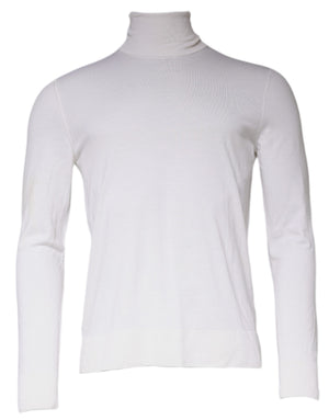 Dolce & Gabbana Weißer Rollkragenpullover für Herren mit langen Ärmeln