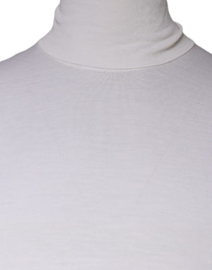 Dolce & Gabbana Weißer Rollkragenpullover für Herren mit langen Ärmeln