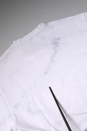 Dolce & Gabbana Weißes T-Shirt mit Rundhalsausschnitt und Logodruck aus Baumwolle