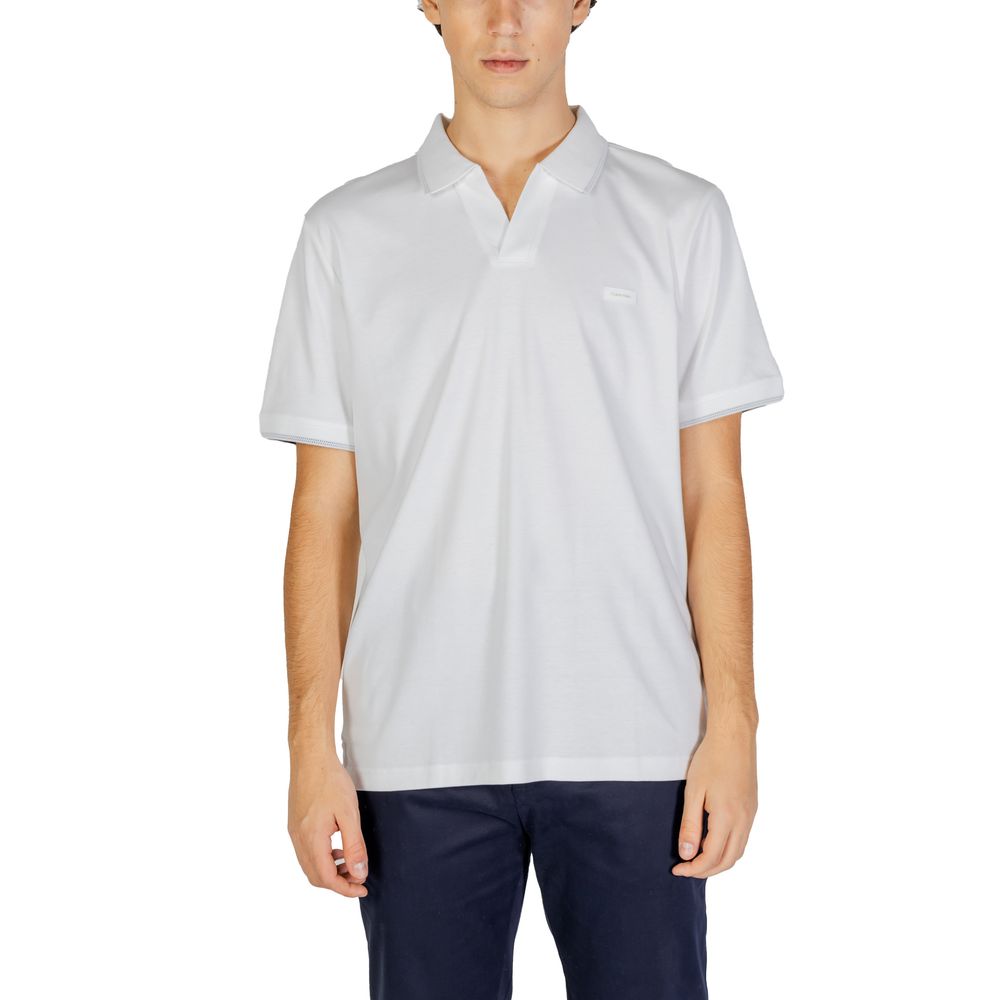 Calvin Klein Jeans Weißes Poloshirt aus Baumwolle