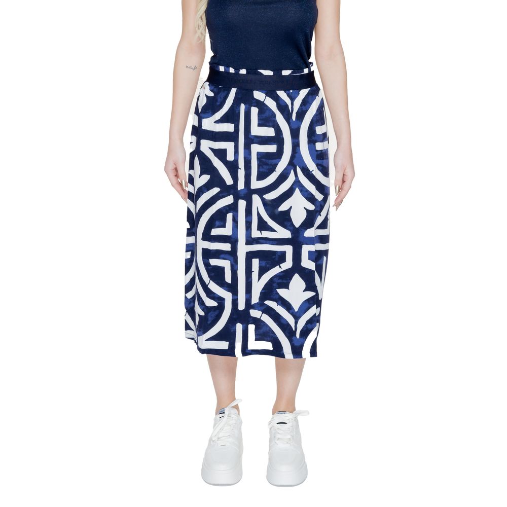 Street One Langer Rock aus blauer Viskose