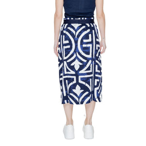 Street One Langer Rock aus blauer Viskose