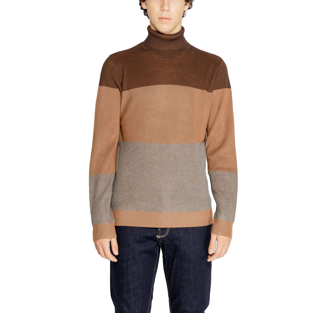 Hamaki-Ho Brauner Viskose-Rollkragenpullover