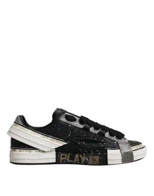 Dolce & Gabbana Schwarze Weiße Portofino Low Top Sneaker Schuhe