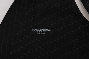 Dolce & Gabbana Graue STAFF Baumwollweste mit Streifen
