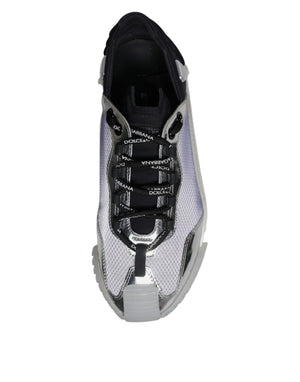 Dolce & Gabbana Silber Schwarz Nylon NS1 Low Top Turnschuhe Schuhe