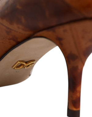 Dolce & Gabbana Braune Kitten-Heel-Pumps aus Leder
