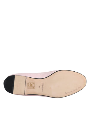 Dolce & Gabbana Puderrosa Samt Loafer Flats zum Hineinschlüpfen