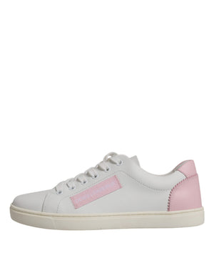 Dolce & Gabbana Weiß Klassische Kalbsleder Turnschuhe Schuhe