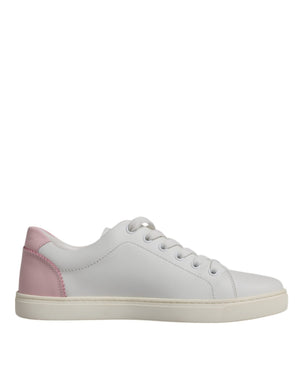 Dolce & Gabbana Weiß Klassische Kalbsleder Turnschuhe Schuhe