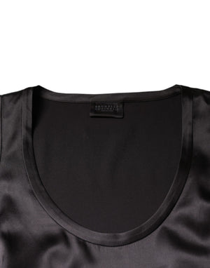 Brunello Cucinelli Schwarzes ärmelloses Tanktop aus Seidenmischung