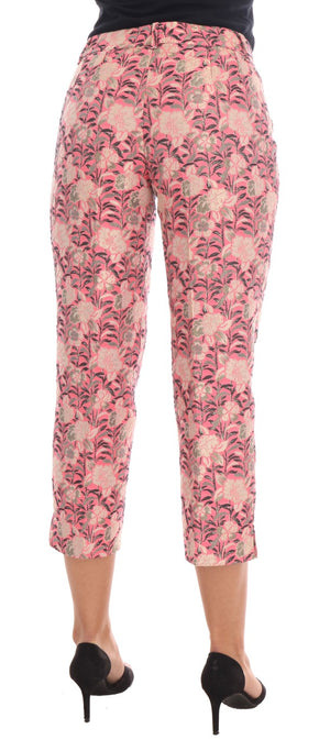 Dolce & Gabbana Rosa geblümte Brokat-Caprihose