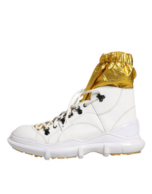 Dolce & Gabbana Weiß Nylon Galileo High Top Turnschuhe Schuhe