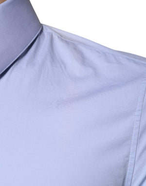 Dolce & Gabbana Hellblaues Baumwollhemd SICILIA Slim Fit