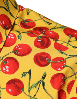 Dolce & Gabbana Gelbes Kirschbaum-Baumwollhemd MARTINI