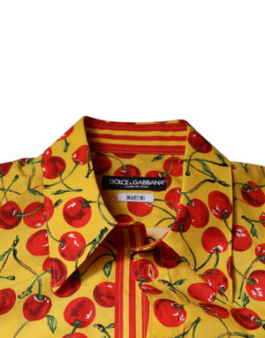 Dolce & Gabbana Gelbes Kirschbaum-Baumwollhemd MARTINI
