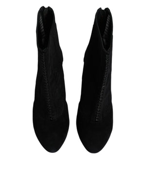 Dolce & Gabbana Schwarz Mesh Stiletto Heels Stiefelette Schuhe