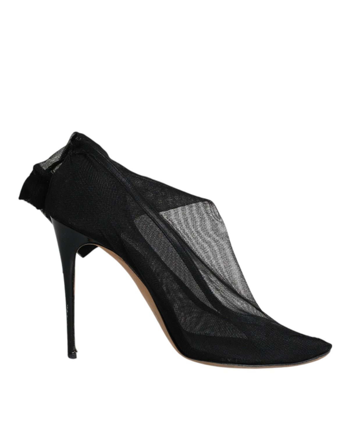 Dolce & Gabbana Schwarze Sockenstiefel aus Stretch-Nylon-Mesh
