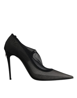 Dolce & Gabbana Schwarz Viskose Mesh Socke Stil Stiefel Schuhe