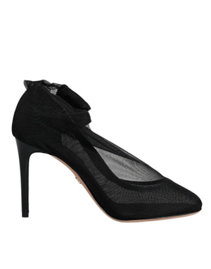 Dolce & Gabbana Schwarz Nylon Mesh Socke Stil Stiefel Schuhe
