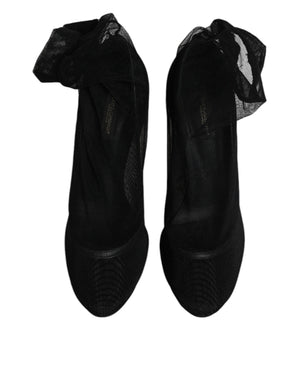 Dolce & Gabbana Schwarz Nylon Mesh Socke Stil Stiefel Schuhe
