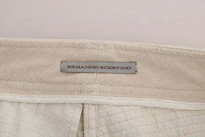 Ermanno Scervino Beige Slim Jeans Cord Skinny Hosen