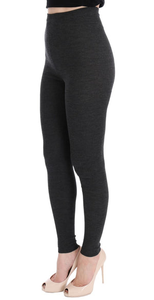 Dolce & Gabbana Graue Stretch-Strumpfhose aus Wolle