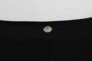 Versace Jeans Schwarzes Modal-Seiden-Shift-Kniekleid