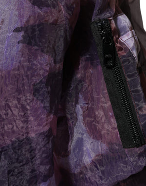Dolce & Gabbana Lila Camouflage Blousonjacke mit Kapuze für Männer