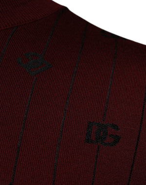 Dolce & Gabbana Kastanienbrauner Rollkragenpullover mit Monogramm
